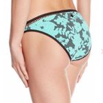 Nanette Lepore 🆕  jacquard floral turquoise blue black trim bikini bottoms Photo 1