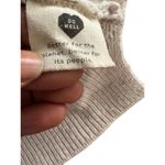 Madewell Ruffled Neck Ribbed Knit Beige Sweater Sz Large Cotton & Merino Wool Photo 3