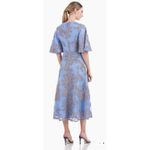 JS Collections JS Collection SAIGE A-LINE TEA LENGTH DRESS Embroidered Blue Size 6 Cocktail Photo 1