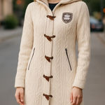 Bergans of Norway 1928 Bergfrue Lady Coat XS Wool Blend Hooded Toggle Front Photo 1