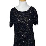 . ana A New Approach black gold splatter T shirt Tee Size Medium Womens Photo 7