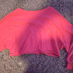 SheIn Hot pink cropped long sleeve shirt Photo 1