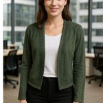 Gianni Bini DFG) Gianni‎ Bini Womens size XS Hunter Green jacket blazer Dillard's Faux Suede Photo 0