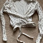 Brandy Melville White Wrap Top Photo 1