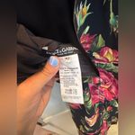 Dolce & Gabbana  Black Dress with Pink and Green Floral Design Photo 9