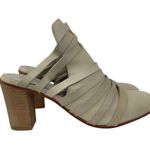 Free People Byron Strappy Mules Block Heel Leather Gray Size 41 USA 10 Cowgirl Photo 2