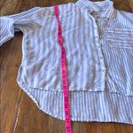 Nicole Miller Blue and White Striped Blouse Photo 7