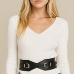 EXPRESS Black Belt corset waist buckle casual classic fall boho y2k s/m $38 goth Photo 0