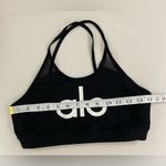 Alo Yoga  Starlet Black Sports Bra with White Logo Photo 5