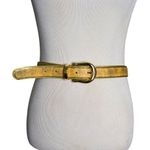 Capezio  Crackled Leather Belt‎ Size M L metallic Gold Distressed Adjustable Photo 0