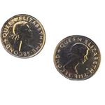 Queen Elizabeth II New Zealand Penny Gold Plated Earrings Gold Photo 0