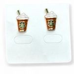 Mini Starbucks Frappuccino Earrings Gold Photo 2