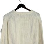 J.Crew  Wool Blend Cable Knit Relaxed Fit Long Sleeve Crew Neck Sweater XS Cream Photo 4