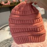 Pinkblush Crochet Winter Beanie Ski Cap Cable Knit Pink Blush Hat Womens Coral Tobaggan Photo 5