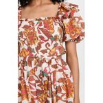 Cleobella  Delfina Mini Dress Orange Brown Pouf Sleeve Square neck S EUC Classic Photo 1