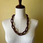 Vintage 70s Glass Seed Bead Chain Link Necklace Brown Beaded Boho Statement Size 27 Photo 1