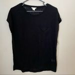Caslon T-Shirt Black Pocket Short Sleeve Top Casual Neutral Photo 0