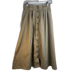 Cabin creek  Aline Button Front Maxi Khaki Skirt Earthy Effortless Neutral Size 8 Photo 11