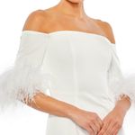 Mac Duggal  Long Off Shoulder Feathers Formal Bridal Gown Photo 13