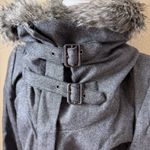 Kenneth Cole  Fur Collared Charcoal Zip Blazer Size Medium Photo 2