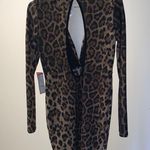 Monaco Animal Print Plunge Long Sleeve Mini Dress Size L Photo 1