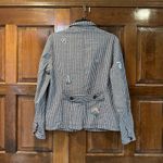 Sundance Womens Tansy Gingham Floral Embroidered Linen Blend Blazer Size Medium Photo 1