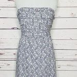 J.Crew  Blue & White Floral Strapless Mini Dress Size 6 Small Photo 0