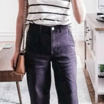 Everlane  High Rise Cropped Wide Leg Jeans Faded Black Gray Size 2 Photo 0