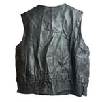 Harvé Benard Harve Bernard by Benard Holtzman Leather Vest Black Hidden Button Front Large Photo 7