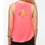 Jack by BB Dakota Samie Tank Top S Back Cutout Hot Neon Pink Scoop Neck Photo 1