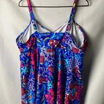 Just My Size JMS  WOMENS SWIM TOP SIZE 22W ROYAL BLUE FLORAL PRINT UNDERWIRE Photo 5