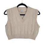 Aritzia Aritizia Sunday Best Cable Knit Cream Sleeveless Light Acadeima Crop Sweater XXS Photo 0