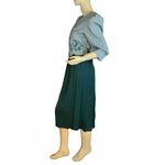 MISS DORBY VINTAGE 1990'S GREEN & WHITE ONE PIECE DRESS WITH TIE BACK BELT (6P) Photo 3