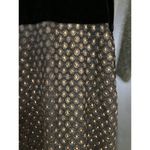Fernando Sanchez Vintage brocade eyelet Long Sleeve black gold midi retro Dress Size XS Photo 8