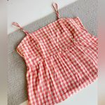 Wild Fable Coral Pink White Gingham Plaid Peplum Cami Tank Top Size XL Photo 10