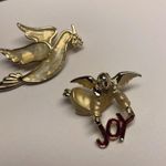 Lot Of 3 Gold Tone Christmas Holiday Brooch Pins Gold Tone Angels Photo 8