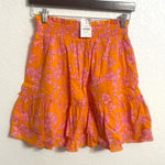 J.Crew Womens Skirt Orange Pink Floral Tiered Pull On Smocked Waist Size XS Photo 0