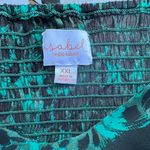 Isabel Maternity Floral Chiffon Long Sleeve Corsetry Top in Green/Black Size XXL Photo 8