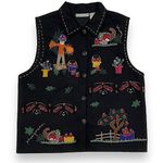Dress Barn Vintage Black Harvest Whimsical Vest Size Large Photo 12
