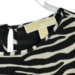 Michael Kors Zebra Print Midi Dress V-Neck Flutter Sleeve M Tired Ruffle Boho Photo 3