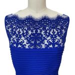 Tadashi Shoji Indigo Blue Two Piece Blouse & Skirt Set Dress Formal Lace Small Photo 4