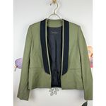 Cédric Charlier Olive Satin Lapel Blazer Photo 1