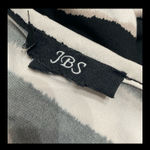 J.B.S. Cream & Blk stripe long sleeveless dress w/gold chain neckline - Size Small Photo 4