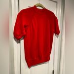 VTG Montgomery Ward Size S Red High Neck Short Sleeve Banded Waist Sweatshirt Photo 3