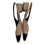 Veronica Beard  Cecile Leather Cap Toe Slingback Pump Black Tan Size 8M Photo 6