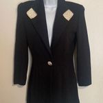 St. John Evening Black Double Breasted Knit Sweater Photo 0