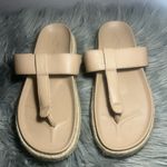 Joie  Nacho Sandal Thong Slide Espadrille Light Tan Vegan Casual Sandals Size 7.5 Photo 2