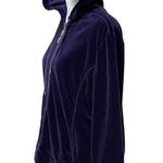 Ralph Lauren Lauren Purple Velvet Long Sleeve Zip Front Hoodie Size Large Photo 3