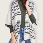 Anthropologie Akemi + Kin Tallulah eyelash knit plush Aztec print poncho Photo 0