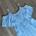 Show Me Your Mumu  Caitlyn Ruffle Maxi Dress Cold Shoulder Steel Blue Chiffon M Photo 4